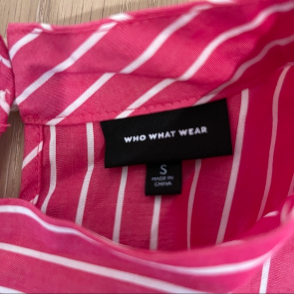 Who What Wear Pink and White long sleeve dress - Picture 2 of 2